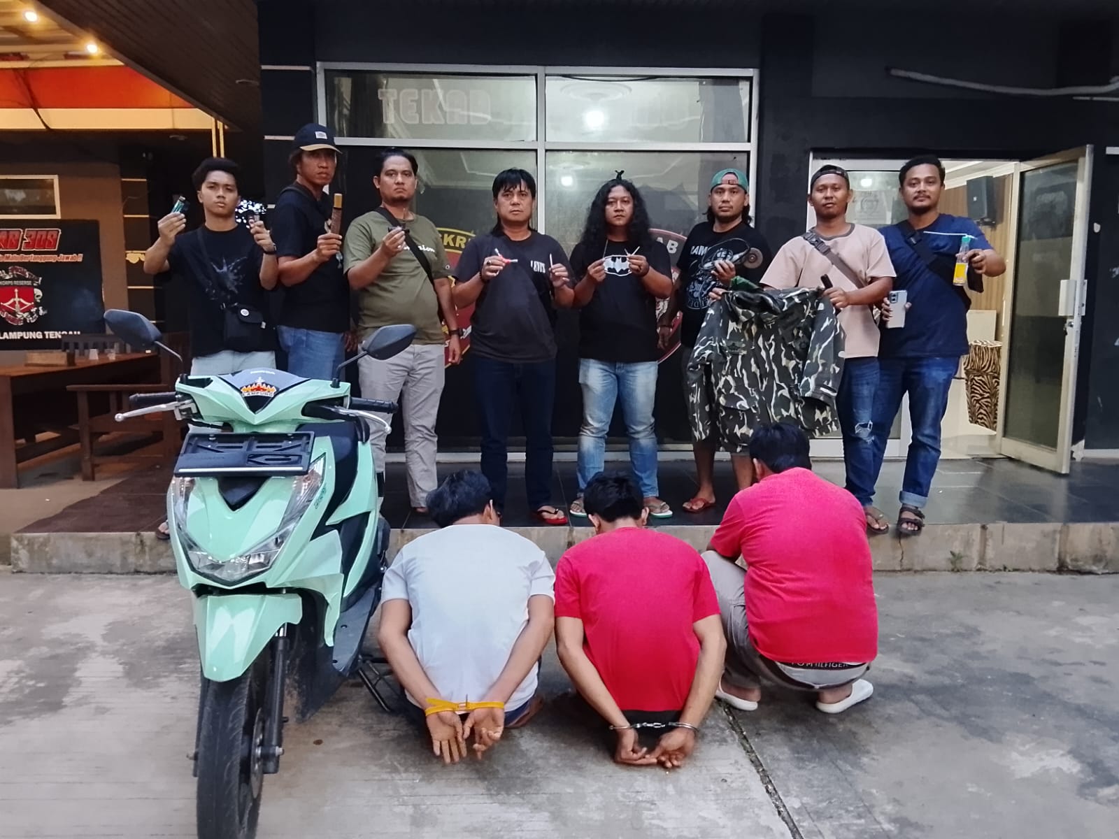 Beraksi di 8 TKP, Tiga Pelaku Curanmor Digulung Tekab 308 Polres Lamteng